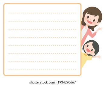 happy smiling family notebook template