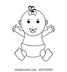 happy smiling female baby icon image 