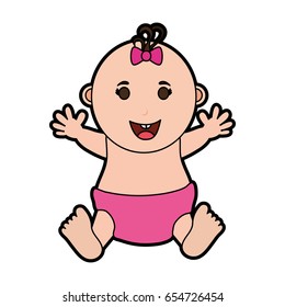 happy smiling female baby icon image 
