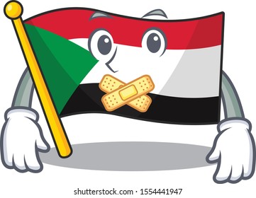 Happy smiling flag sudan silent cartoon character