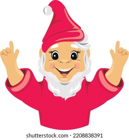 Happy smiling gnome isolated on white
