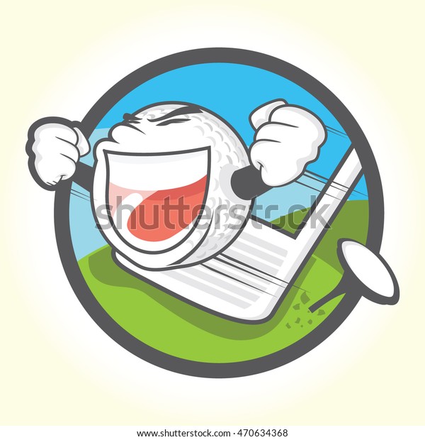 Happy Smiling Golf Ball Vector On Stock Vector (Royalty Free) 470634368