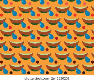 FELIZ SORRIDENTE EMOJI SEM COSTURA PADRÃO VETOR ARTE GRÁFICOS ILUSTRAÇÃO NOVO DESIGN