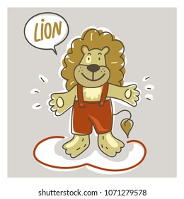 happy smiling lion
