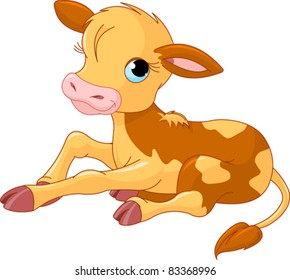 Happy Smiling Little Baby Calf