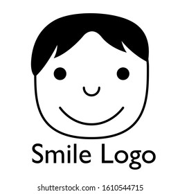 Happy Smiling Man Face Logo.