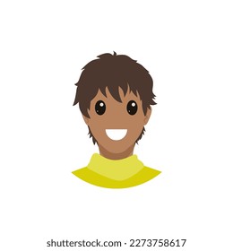 Feliz rostro sonriente. Retrato de piel de un joven con fondo en blanco
