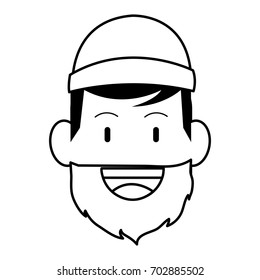 happy smiling man with full beard and mustache icon image