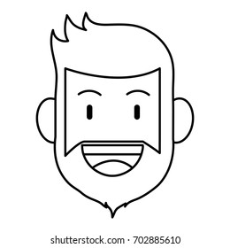 happy smiling man with full beard and mustache icon image
