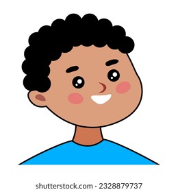 Happy smiling man portrait. User avatar. Vector flat cartoon style illustration isolated on white background 