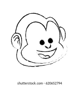 happy smiling monkey cartoon icon image 