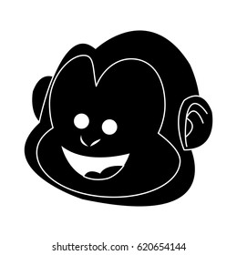 happy smiling monkey cartoon icon image 