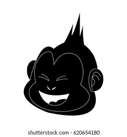 happy smiling monkey cartoon icon image 
