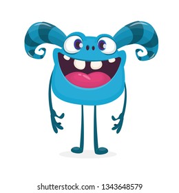 Happy smiling monster character cartoon. Vector illustration