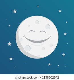 happy smiling moon design, vector illustration