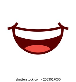 happy smiling mouth icon isolated