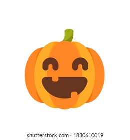 Happy smiling orange halloween pumpkin for halloween festival Isolated on white background