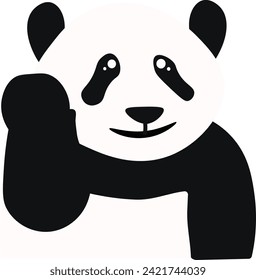 Happy, smiling panda bear cartoon