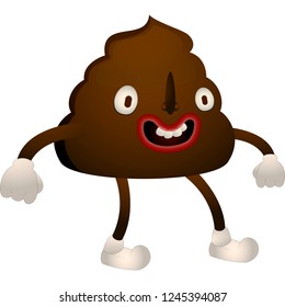 Happy Smiling Poop Doodle Character Standing Stock Vector (Royalty Free ...