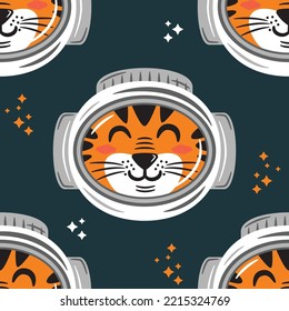 happy smiling space cat having fun