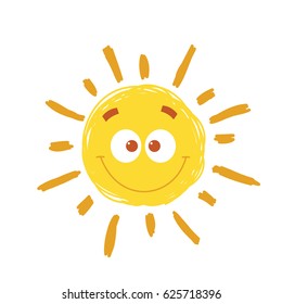 Comic Sun Sun Drawing Stock Vector (Royalty Free) 1202216266