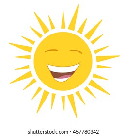 happy smiling sun flat icon