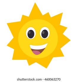 happy smiling sun flat icon