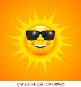 a happy smiling sun with sun glasses