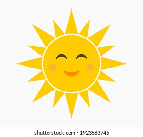 Happy smiling sun symbol. Vector illustration.