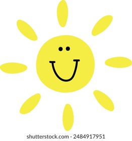 Ilustración vectorial feliz del sol sonriente