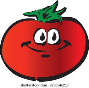 Happy smiling tomato fruit vector