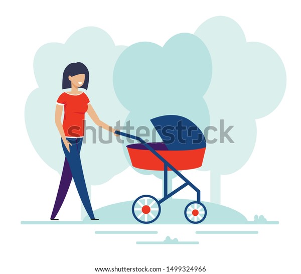childcare vector pram