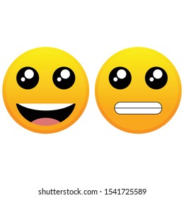 
happy and smiling yellow emoji in vector