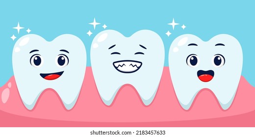 Happy and smilling teeth vector illustration