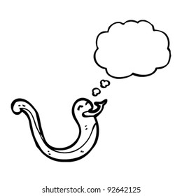 caricatura de serpiente feliz