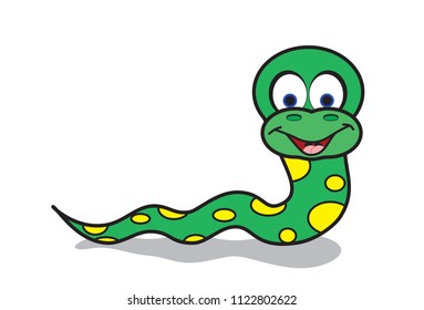 Happy Snake Cartoon Vector