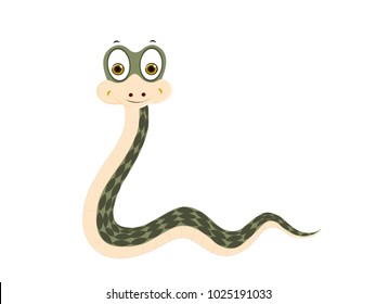 Happy Snake - Cartoon Vector Image