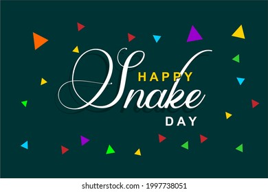 Happy Snake Day. Holiday concept. Template for background, banner, card, poster, t-shirt with text inscription, vector eps 10
