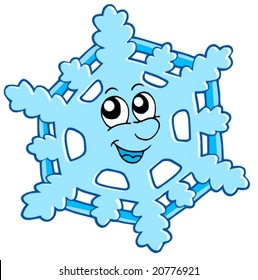 Happy snowflake - vector illustration.