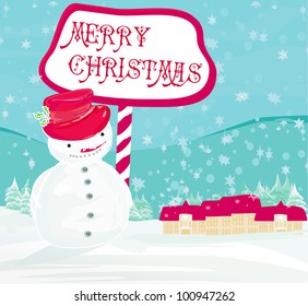 Happy snowman card