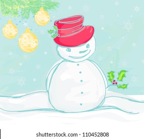  Happy snowman card