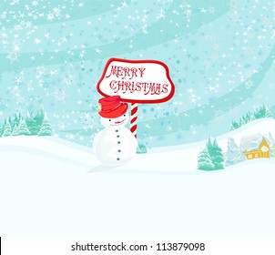  Happy snowman card