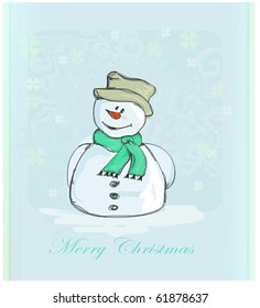 Happy snowman card