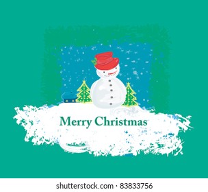 Happy snowman card