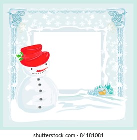 Happy snowman card