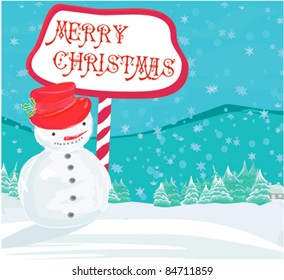 Happy snowman card