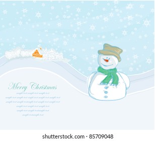 Happy snowman card