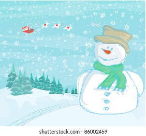Happy snowman card