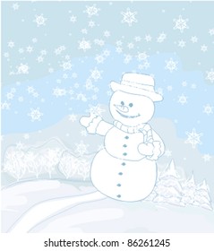 Happy snowman card