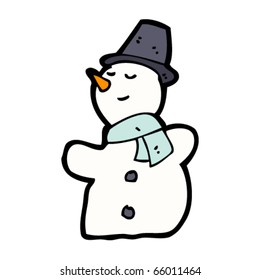 happy snowman cartoon